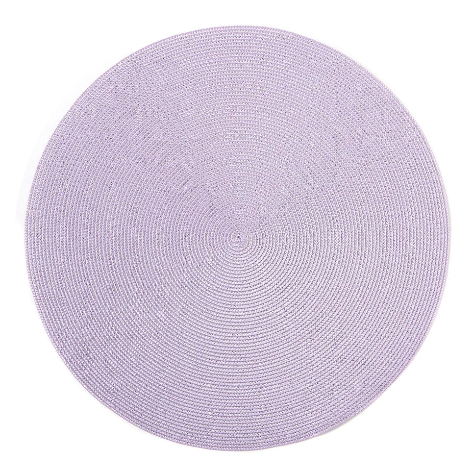 Round Placemat in Silvier and Lilac, Deborah Rhodes