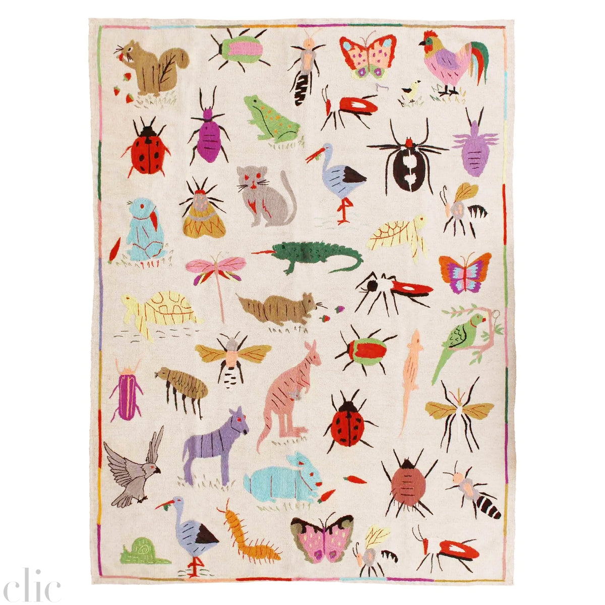 Animals 2 Suzani Kilim Rug