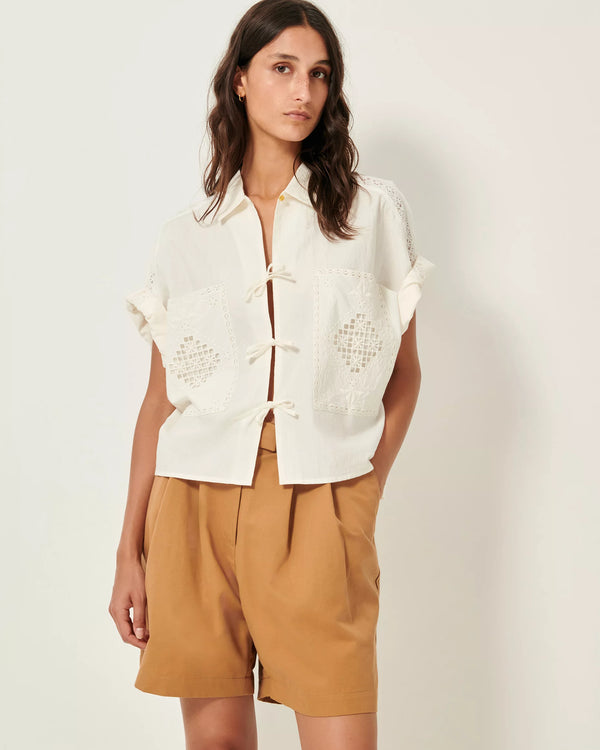 Dellani Embroidery Shirt in Guerande, from Sessun