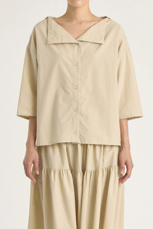 Sailor Collar Top in Oyster, from Black Crane