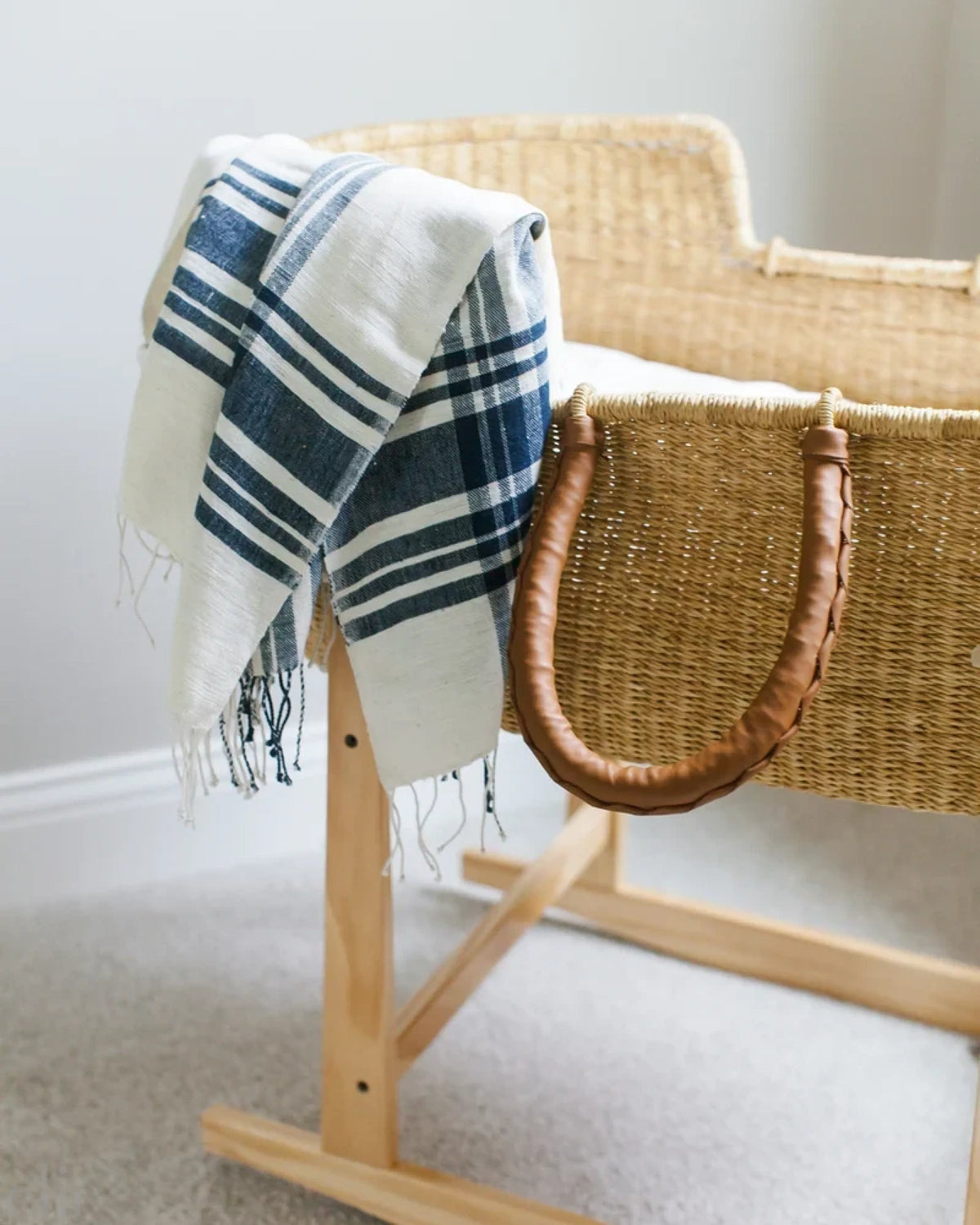 Cabin Hatch Cotton Throw Blanket in Navy, from Creative Women