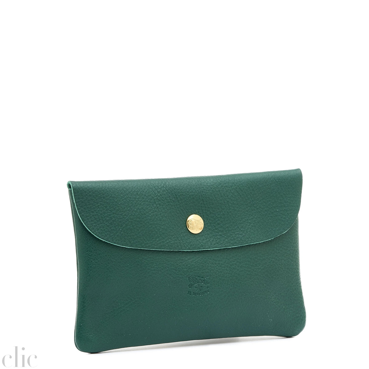Envelope Case in Green Oleandro, from IL Bisonte
