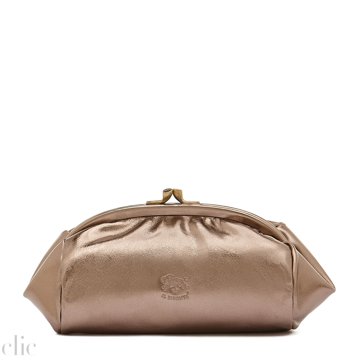 Beauty Case in Metallic Bronze, from IL Bisonte