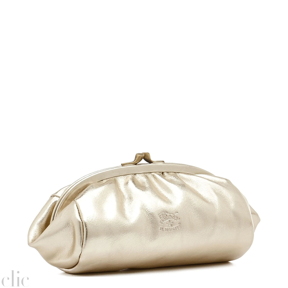 Beauty Case in Metallic Platinum, from IL Bisonte