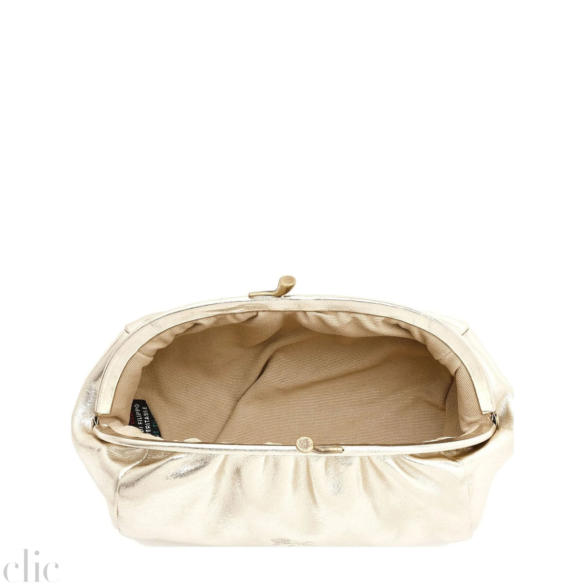 Beauty Case in Metallic Platinum, from IL Bisonte