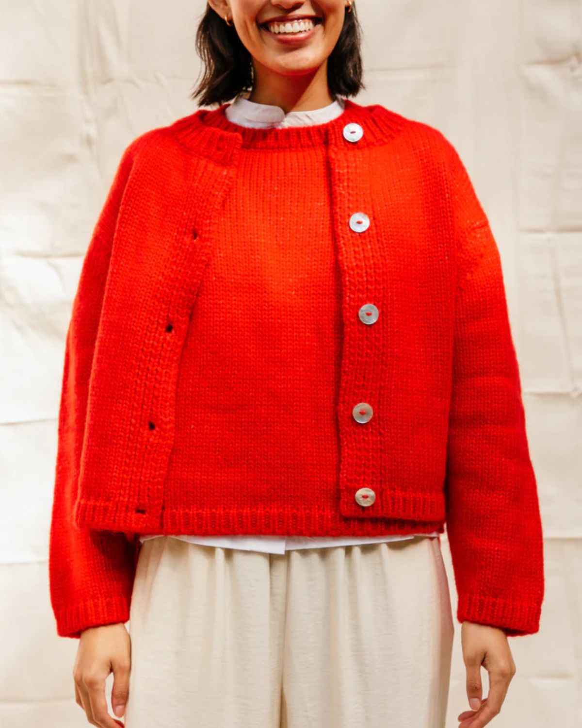 Sheba Cardigan in Habanero, from Nikki Chasin