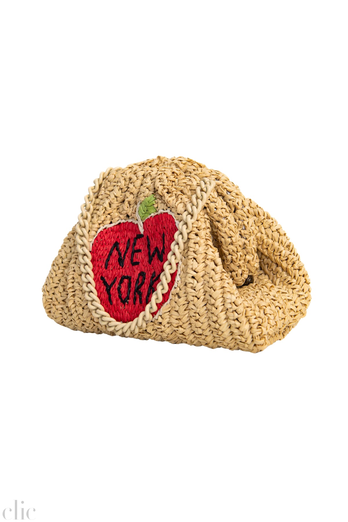 New York Apple Mini Game Crochet Bag in Natural, from Maria La Rosa
