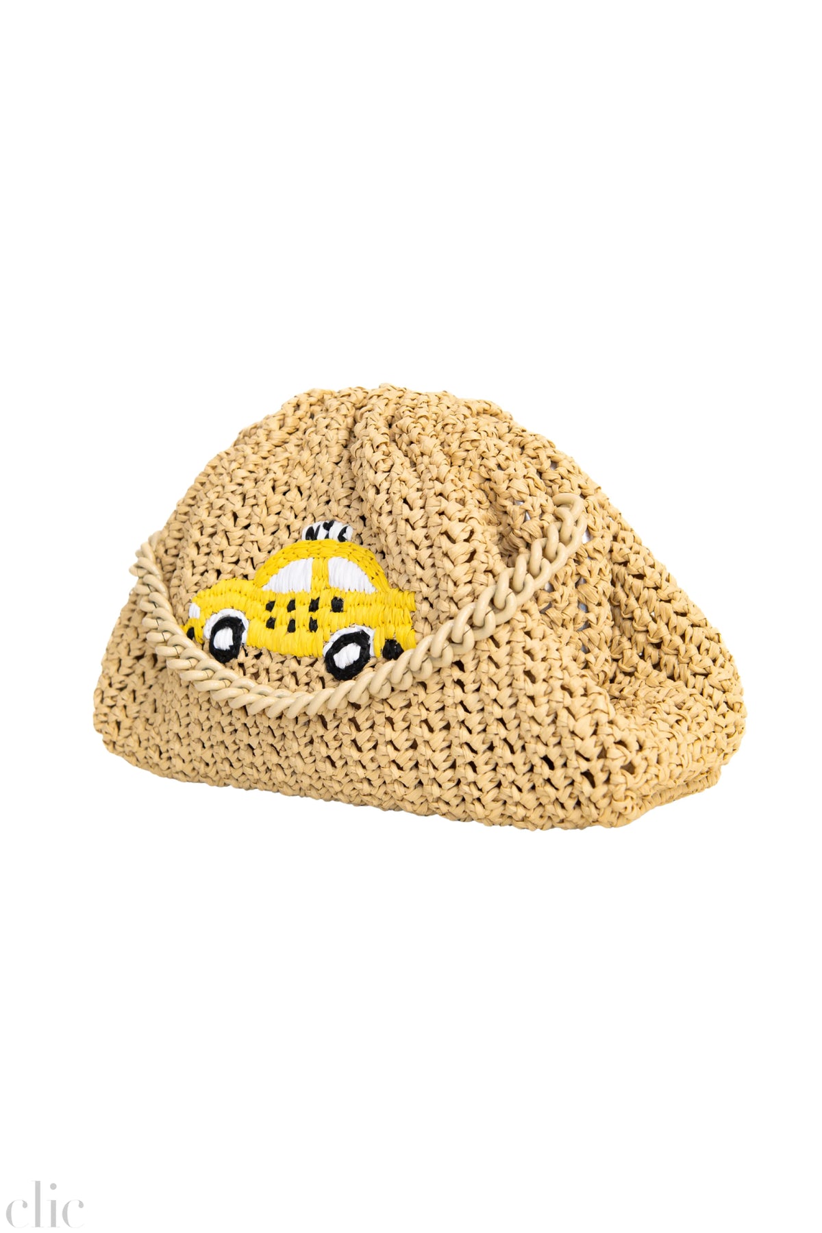 New York Yellow Taxi Mini Game Crochet in Natural, from Maria La Rosa