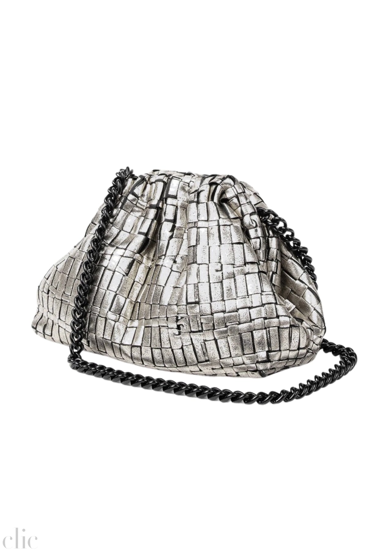 Laminated Mini Game Bag in Silver, from Maria La Rosa