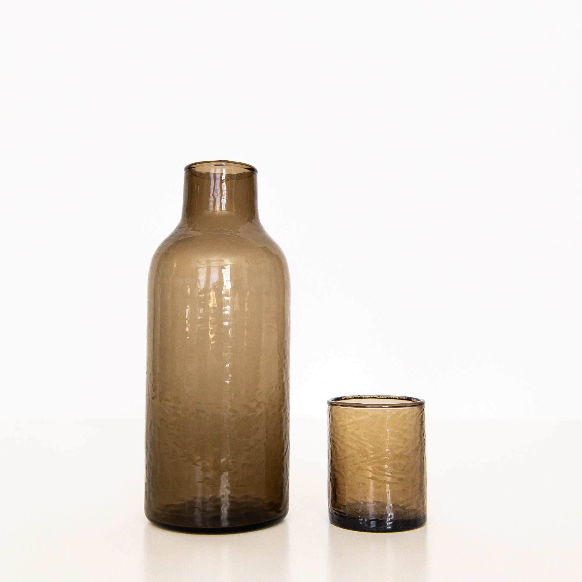 Handblown Hammered Glass Carafe in Smoke, from Creative Women
