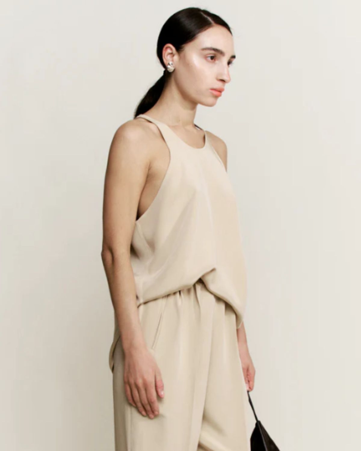 Skinny Racer Tank 3 Ply Silk in Ecru, from Modern Weaving