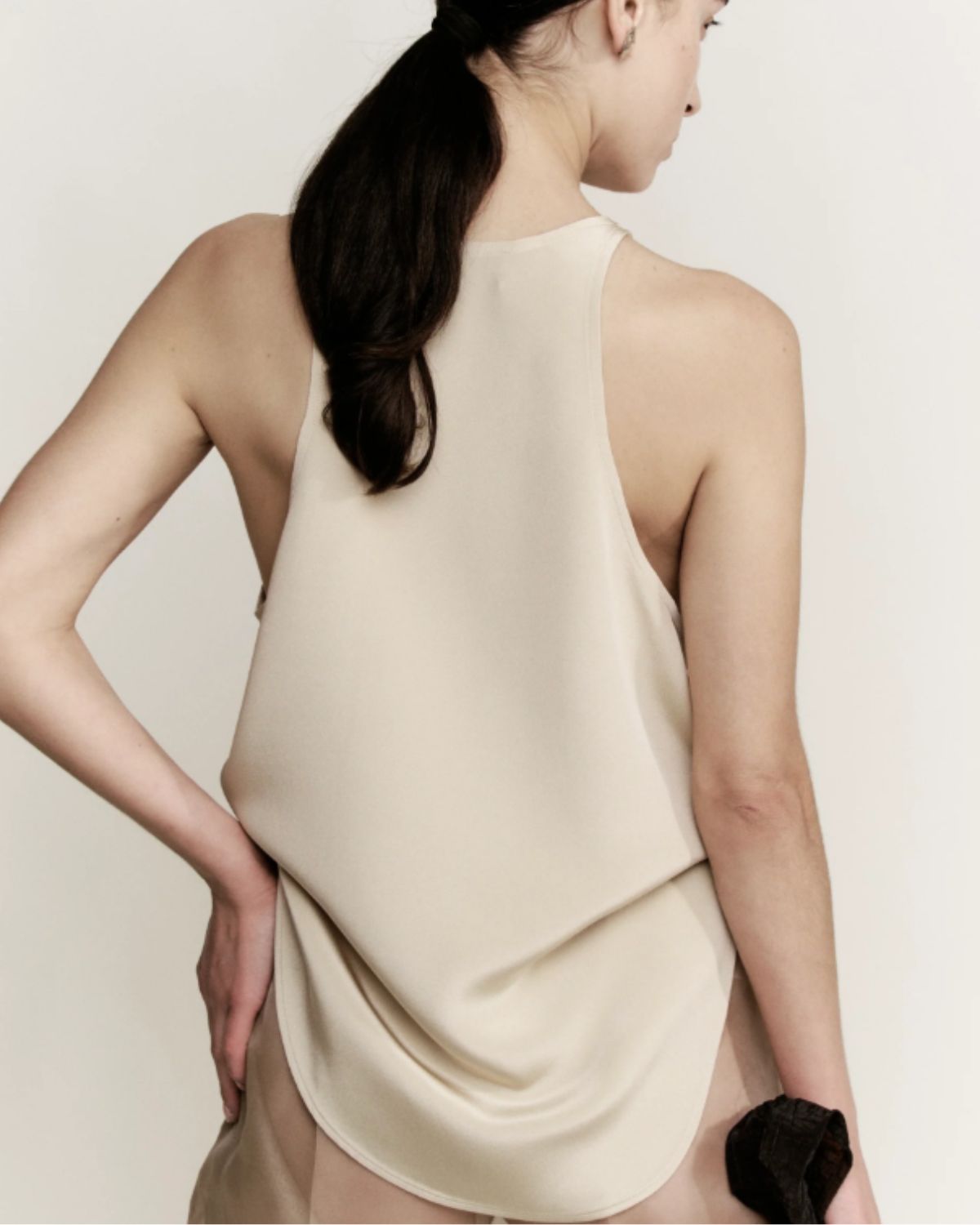 Skinny Racer Tank 3 Ply Silk in Ecru, from Modern Weaving