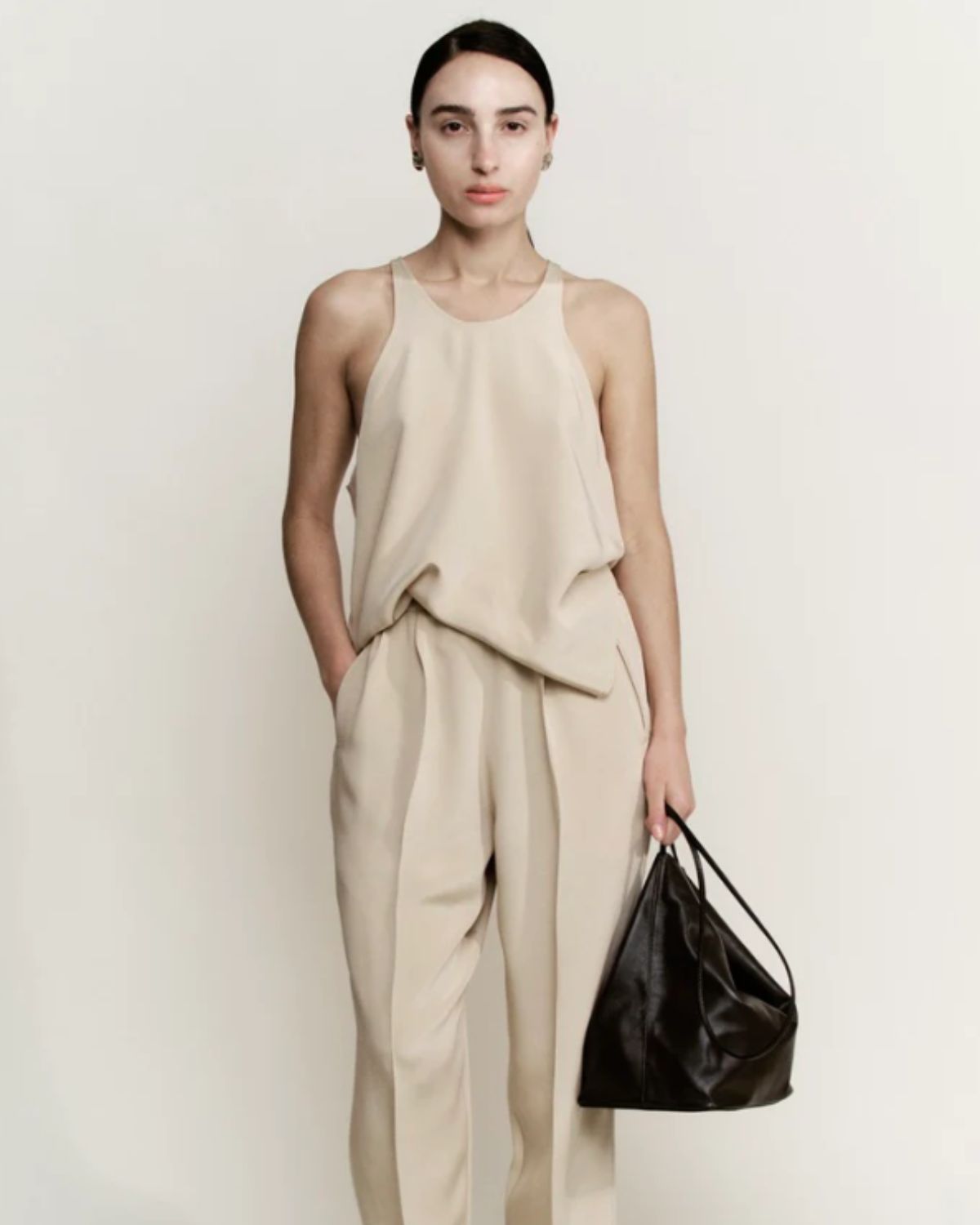 Skinny Racer Tank 3 Ply Silk in Ecru, from Modern Weaving