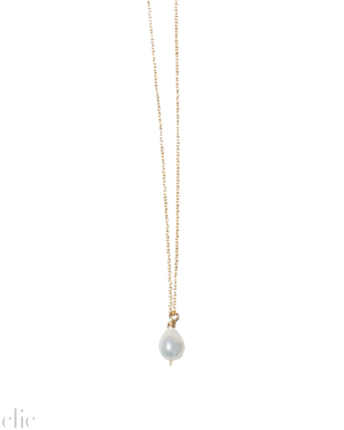 Petite Baroque Pearl Drop Necklace in White, from Mary Macgill