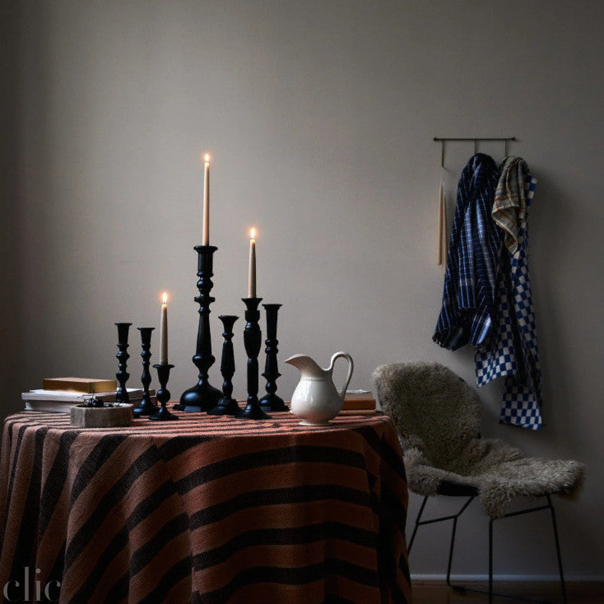Georgian Candlestick No. 5 in Black, from Sir Madam