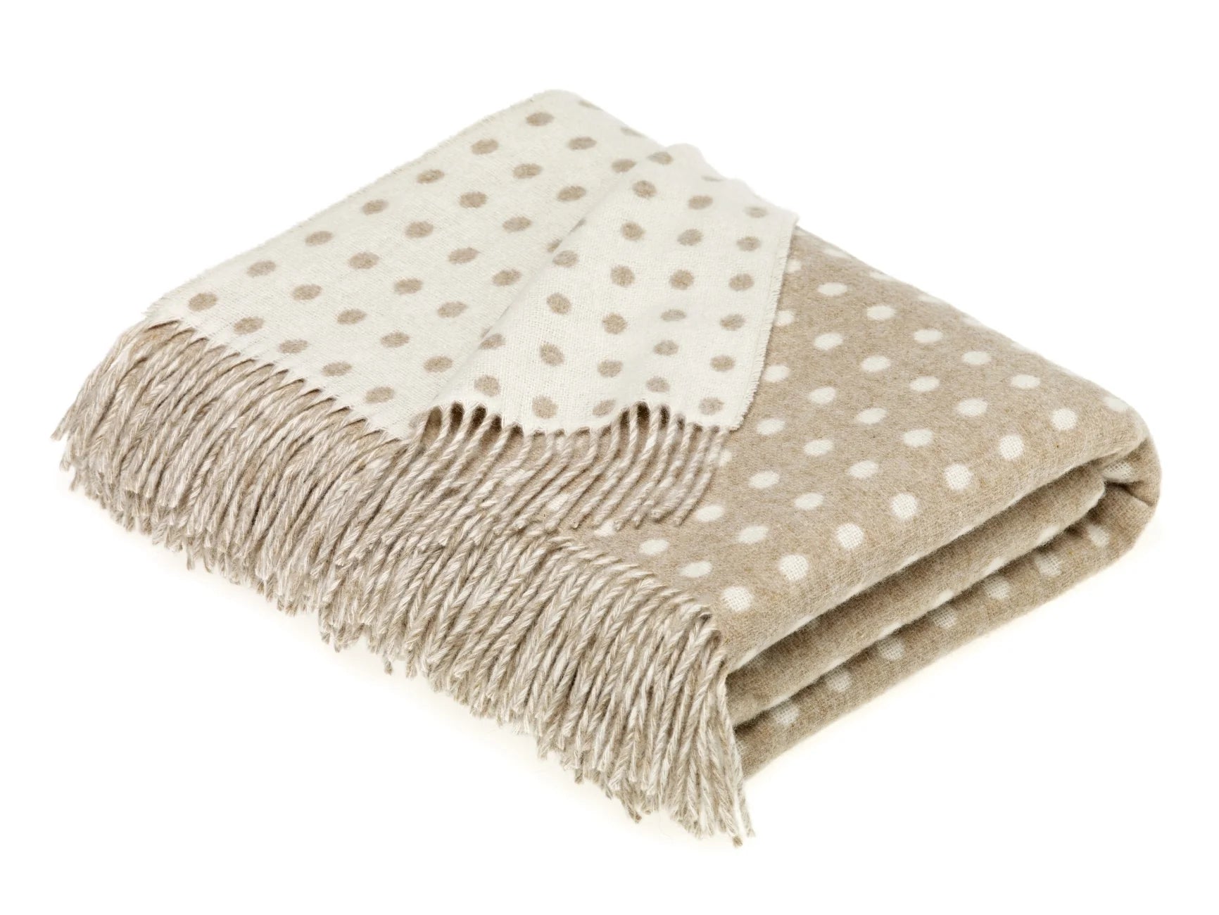Classic Merino Lambswool Throw in Beige, from Bronte moon