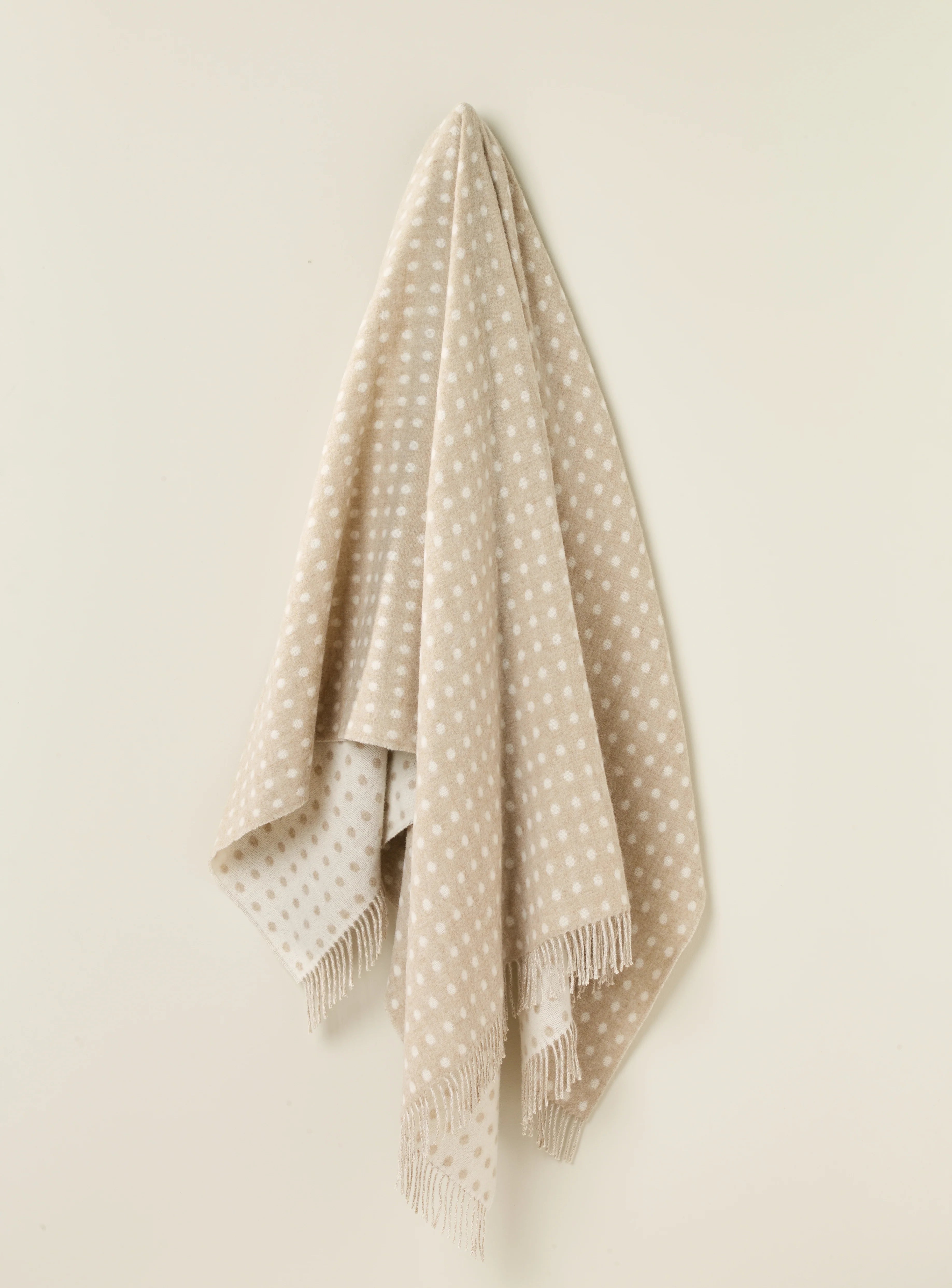 Classic Merino Lambswool Throw in Beige, from Bronte moon