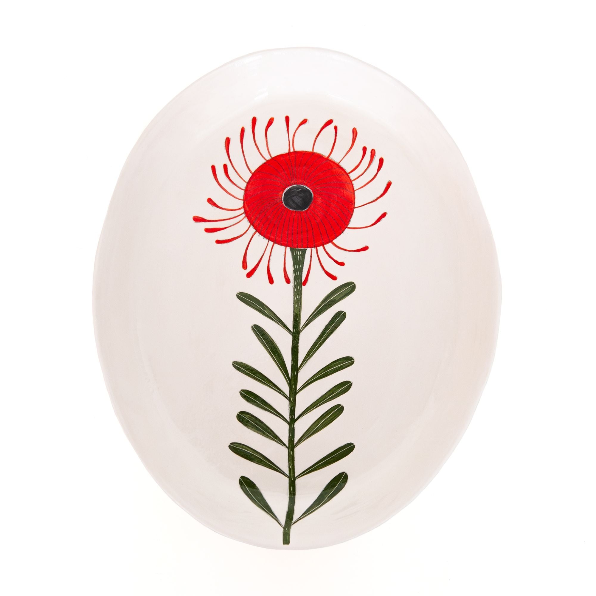 XL Oval Flower Platter in White, from Gemma Orkin Ceramics