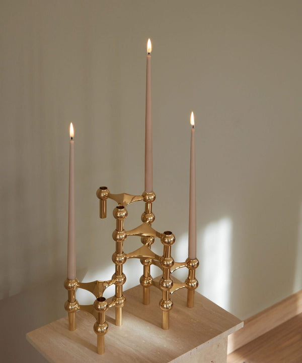 STOFF Nagel Candle Holder in Brass, from Normode