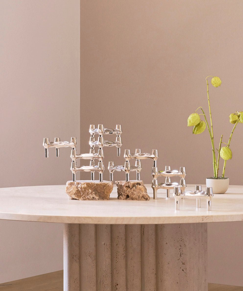 STOFF Nagel BMF Candle Holder in Chrome, from Normode
