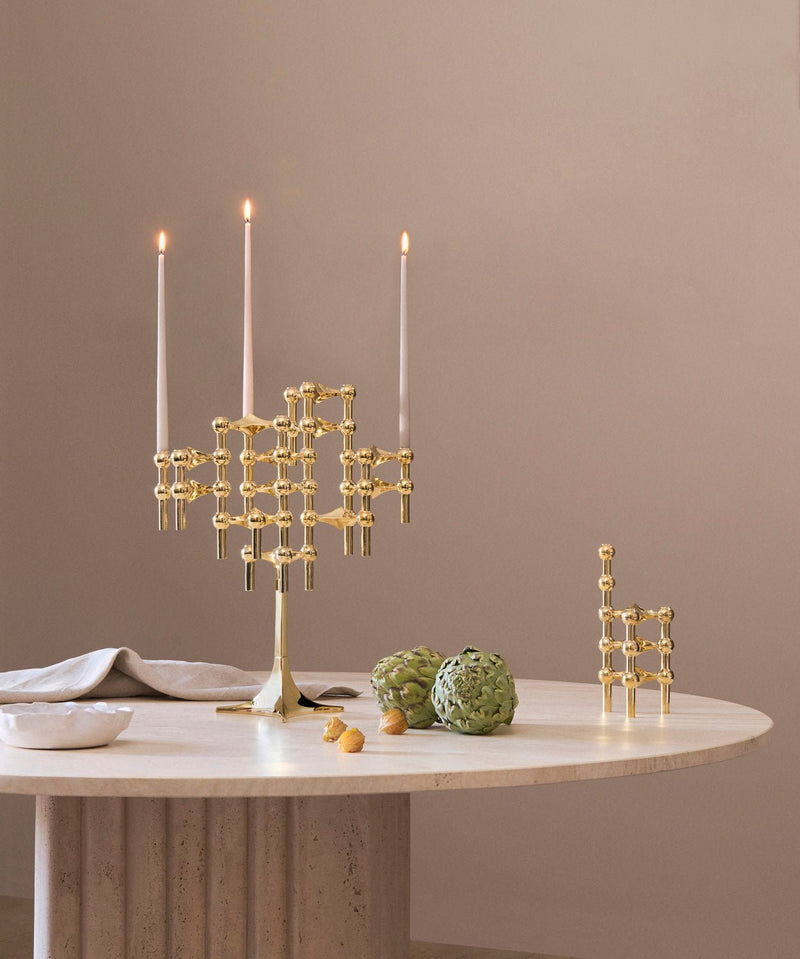 STOFF Nagel Set of 3 Candle Holder in Brass, from Normode