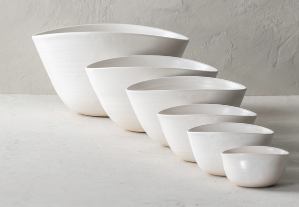 Sylvia Stacking Bowl #5 in White, from Eric Bonnin Ceramics