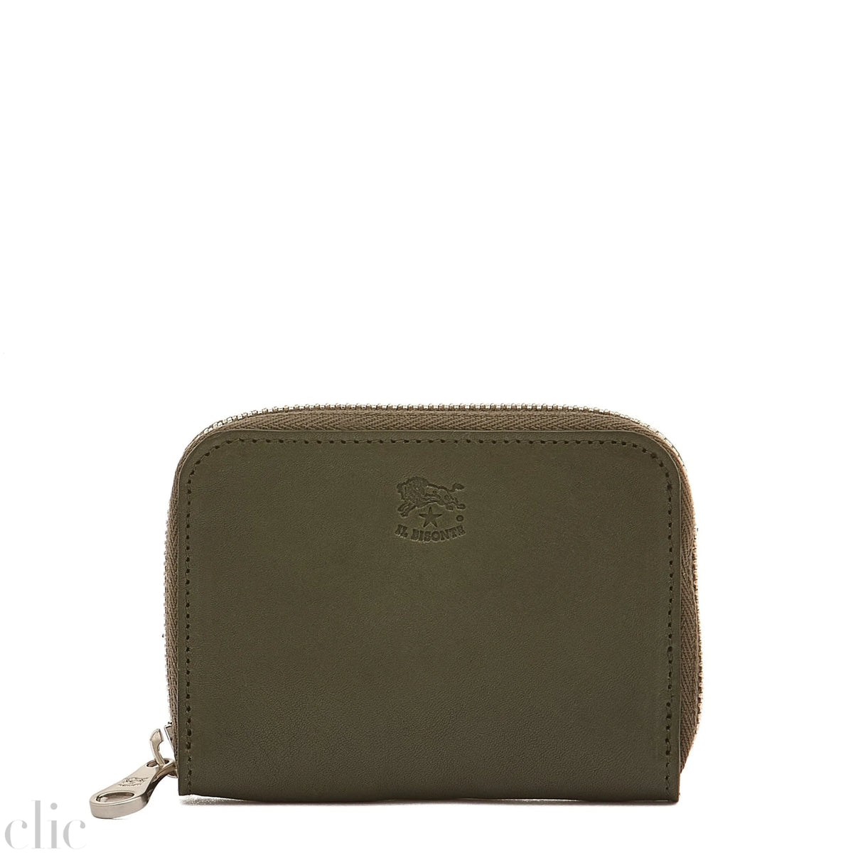 Cestello Small Zip Around Wallet in Forest Green Vintage Leather, from IL Bisonte