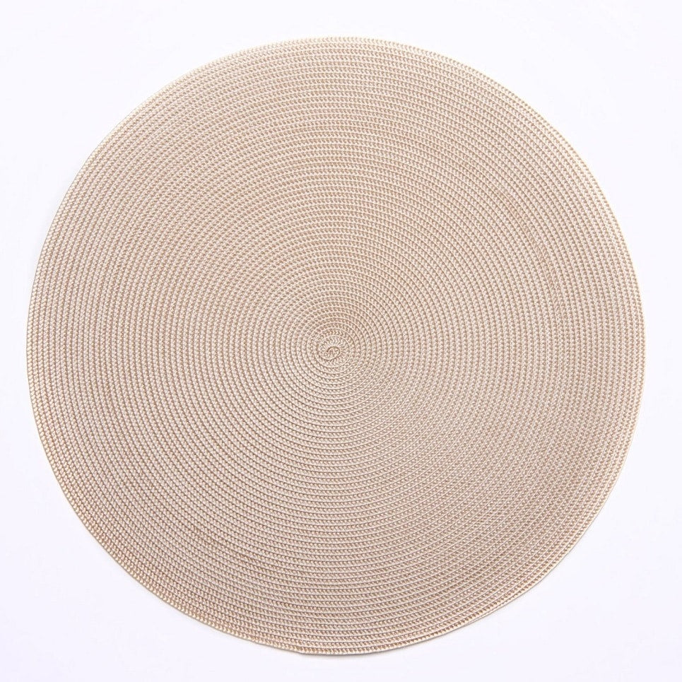 Round Placemat in Sand, from Deborah Rhodes