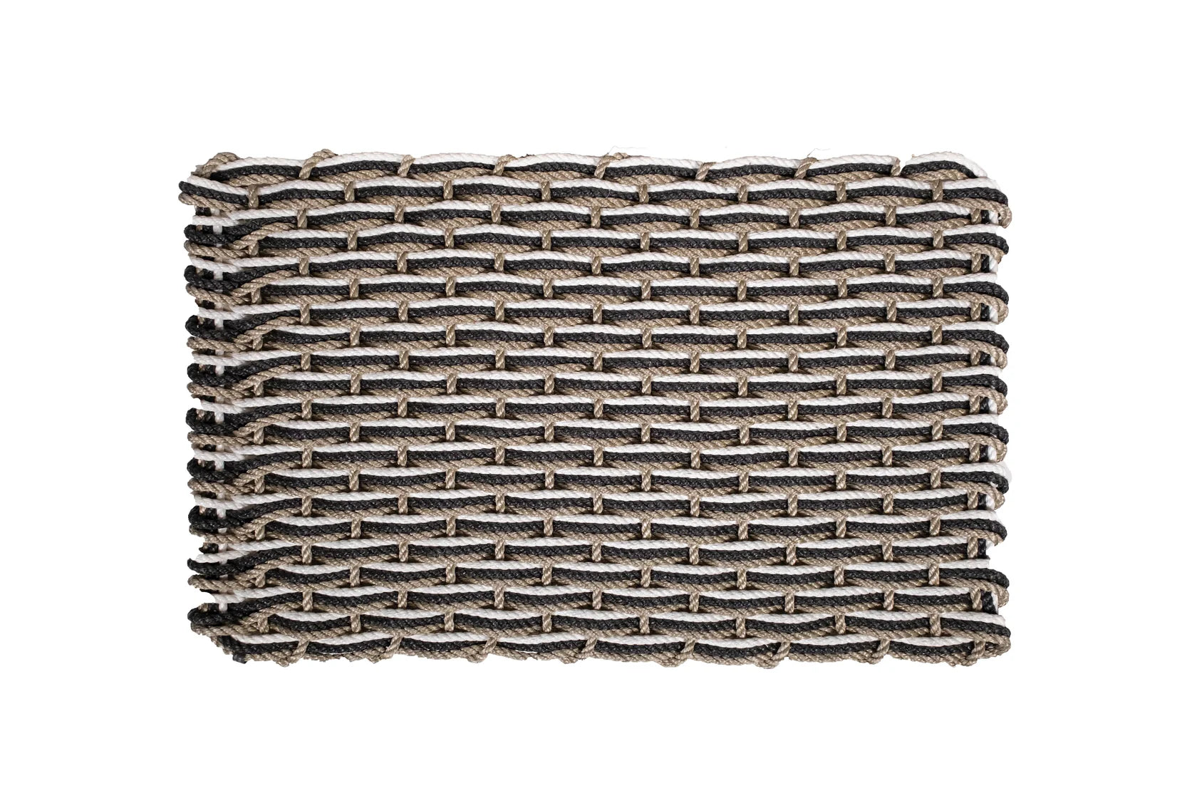 Extra Large Triple Weave Doormat in Sand, Charcoal & Pearl