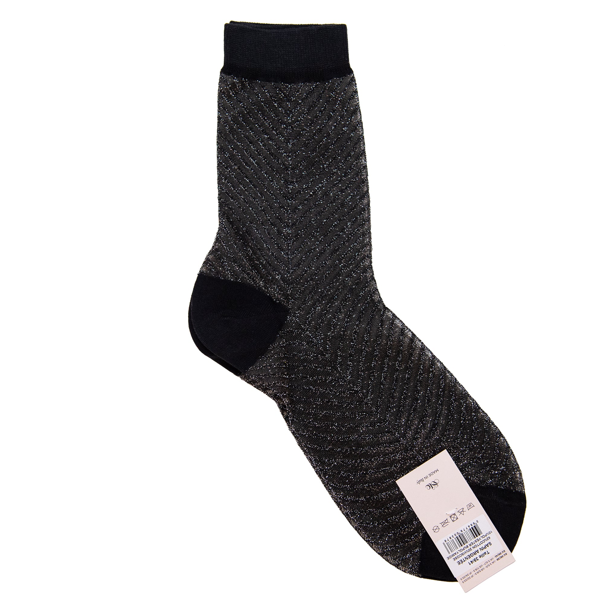 Sapin Argentee Socks in Silver, from Atelier St Eustache
