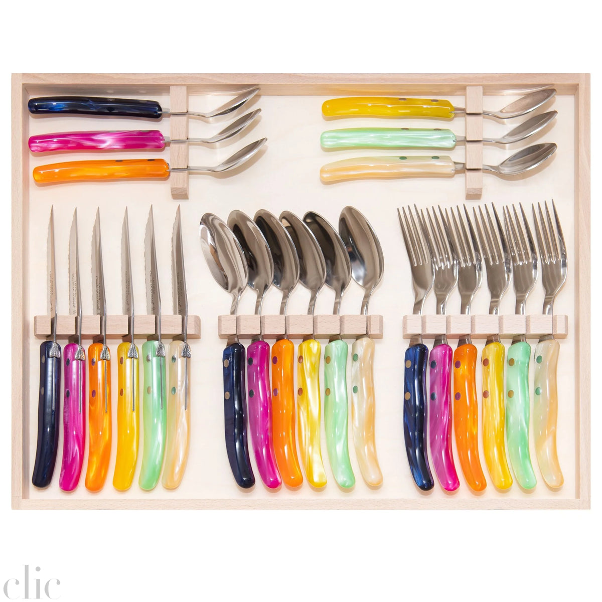 Berlingot 24 Piece Set in Rainbow, from Claude dozorme