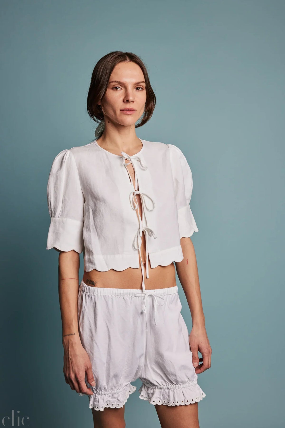 Scalloped Top in White, from Sister New York
