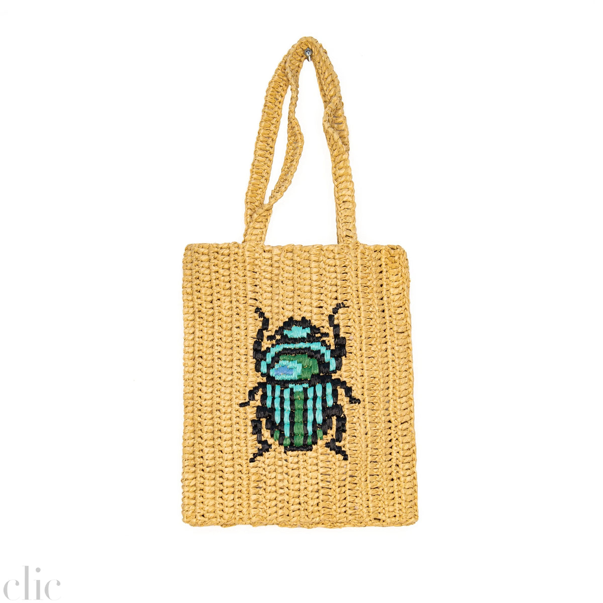 Scarabeo Crochet Bag in Natural, from Maria La Rosa