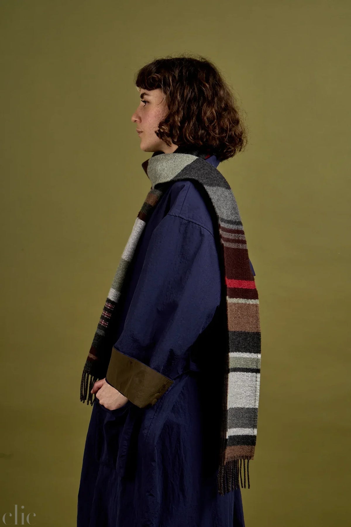 Angus Scarf in Peppercorn, from Wallace Sewell