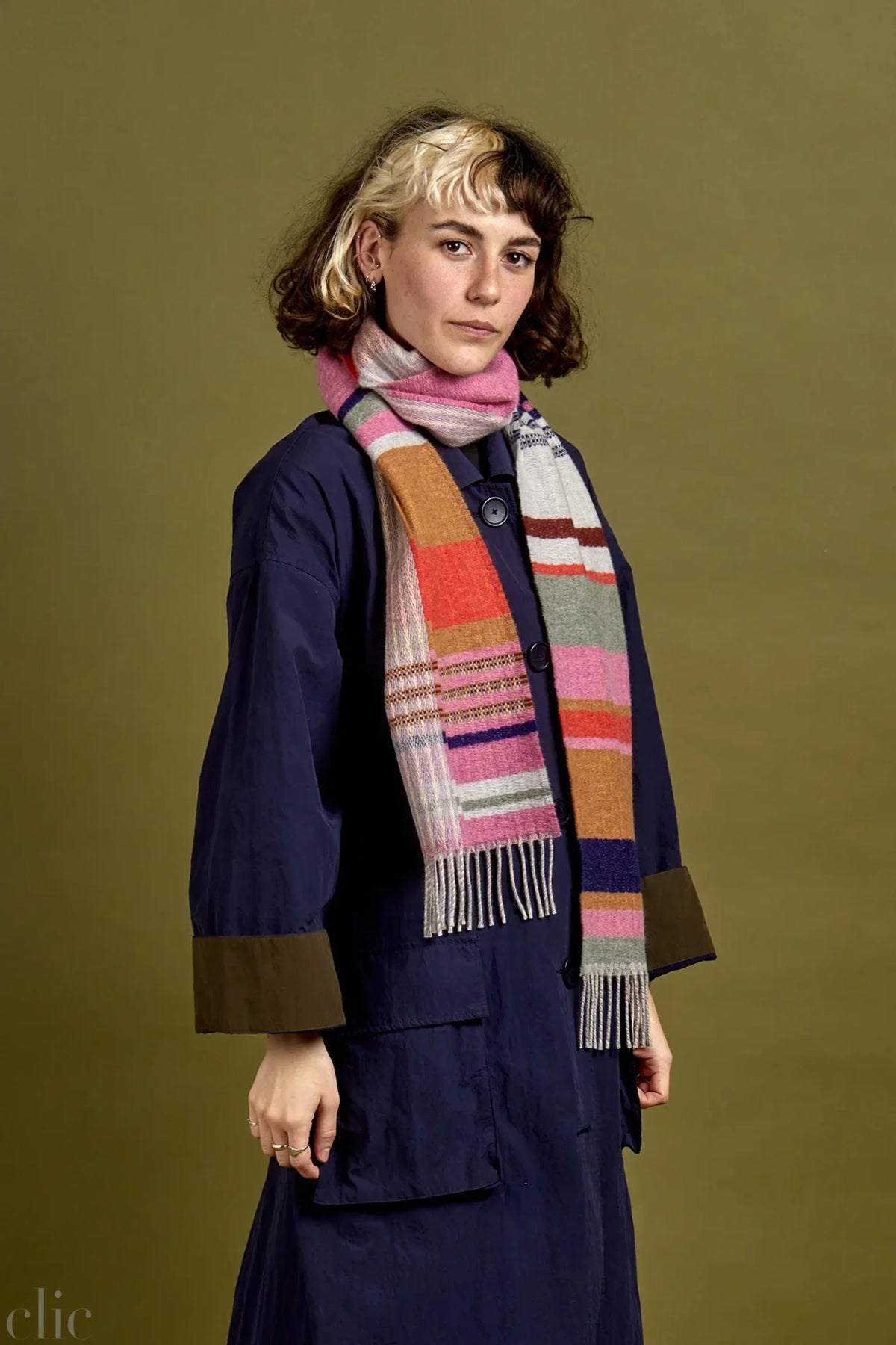 Angus Scarf in Strawberry, from Wallace Sewell
