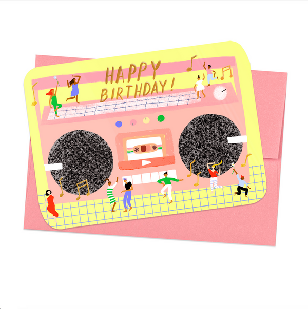 Boom Box Birthday Card, from Carolyn Suzuki Goods