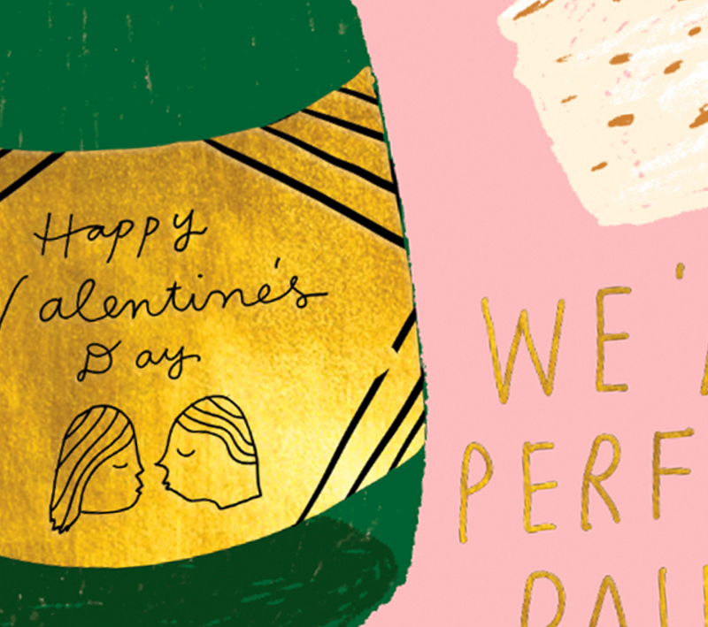 Perfect Pairing Valentine Card, from Carolyn Suzuki Goods