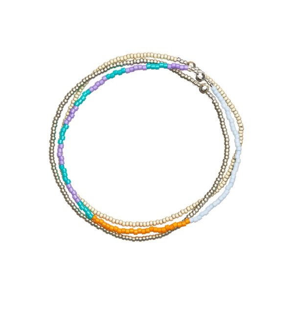 Mauve Turquoise Persimmon Sky Blue Stack Bracelet, from Templestones