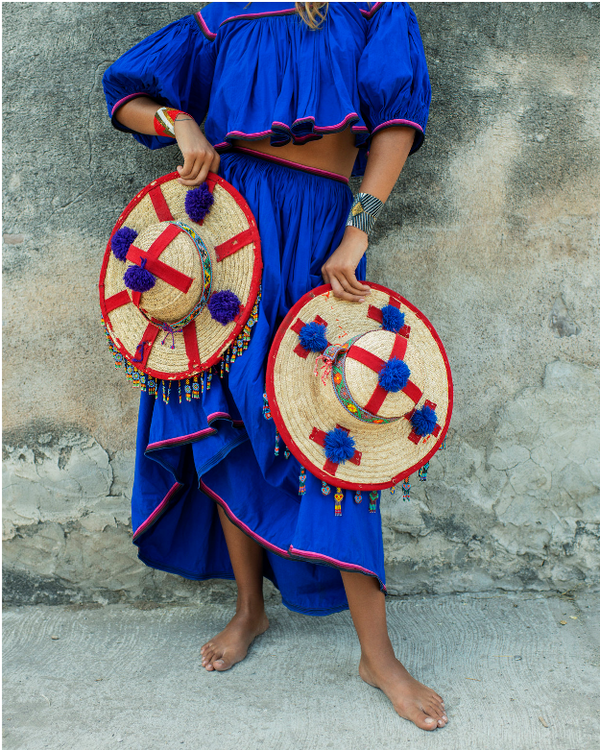 Huichol Blue Skirt by Anne Menke