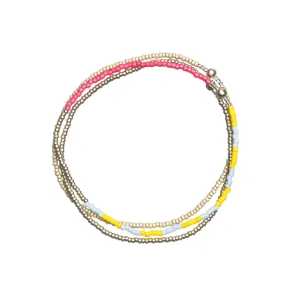 Sky Blue Neon Yellow Pink Stack Bracelet, from Templestones