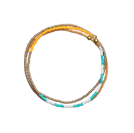 Smoke Turquoise Gold Squash Stack Bracelet, from Templestones