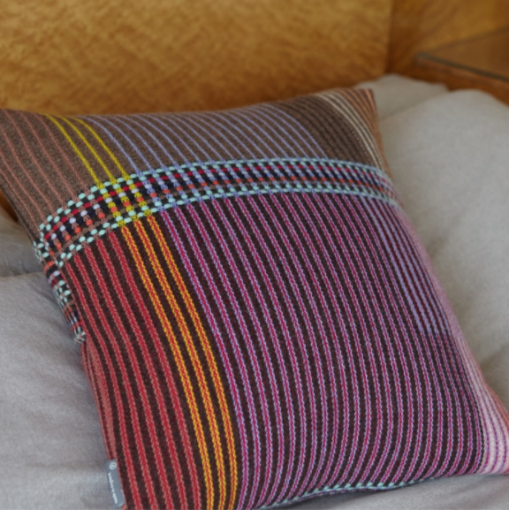Rosalind Cushion Cover in Pink & Brown, from Wallace Sewell