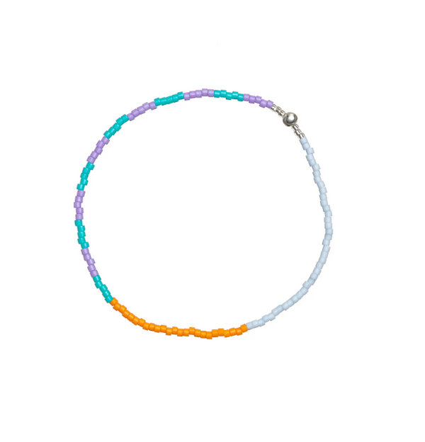 Mauve Turquoise Persimmon Sky Blue Stack Bracelet, from Templestones