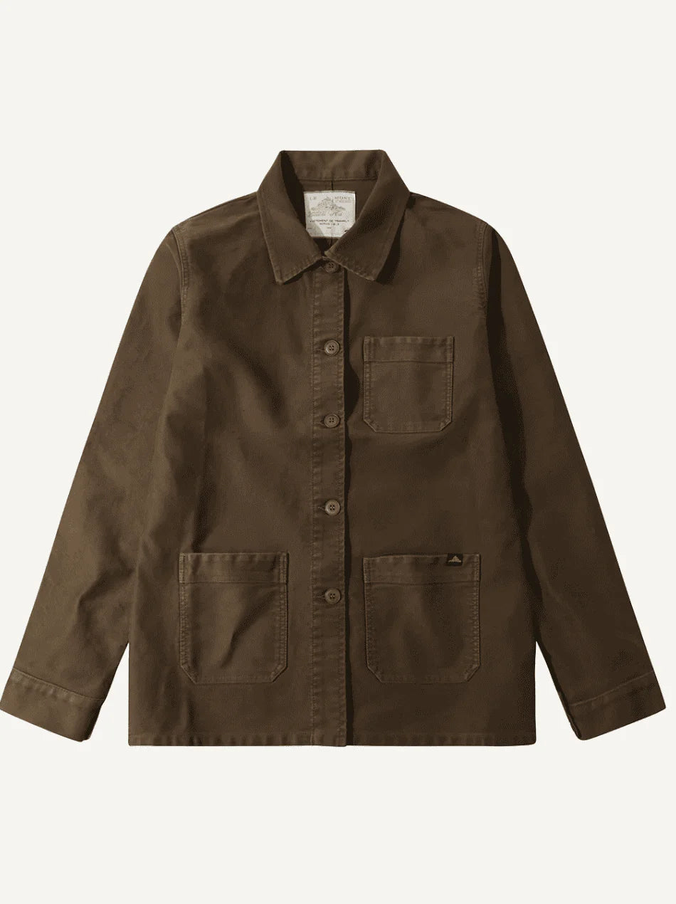 Moleskin Work Jacket in Brown, from Le Mont Saint Michel