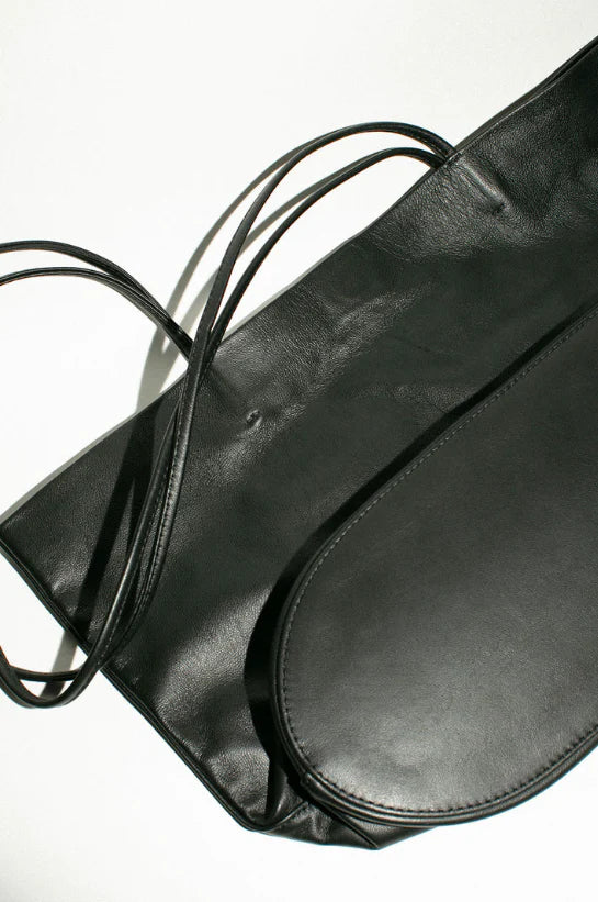 Large Relaxed Oval Tote in Black, from Modern Weaving