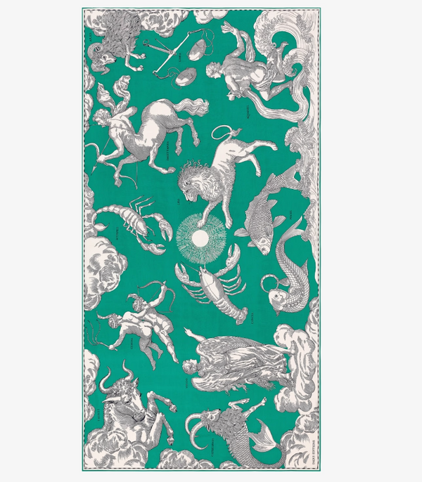 Scarf 100 Astrologie in Green, from Inoui Editions