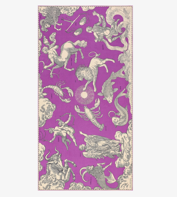 Scarf 100 Astrologie in Purple, from Inoui Editions