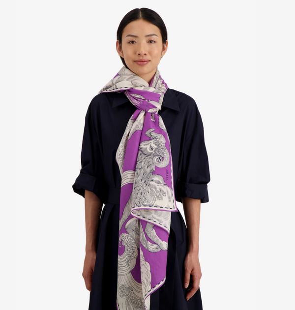 Scarf 100 Astrologie in Purple, from Inoui Editions
