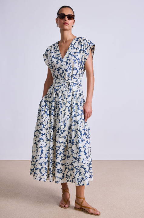 Agathe Tier Maxi in Alina Floral Cream, from Apiece Apart