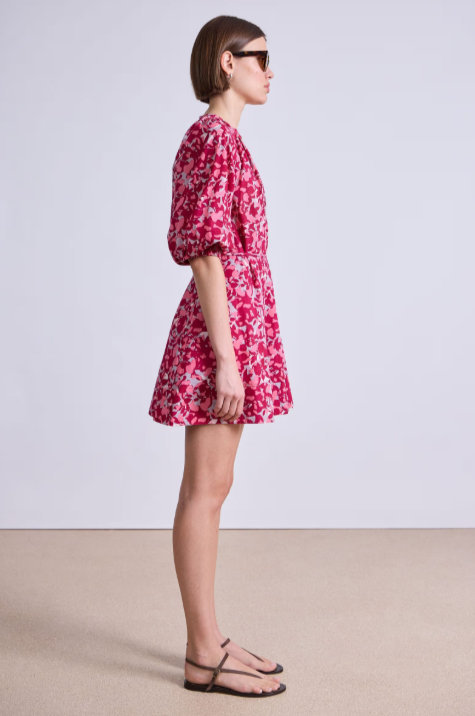 Mitte Shift Dress in Layered Pebbeled Rosa, from Apiece Apart